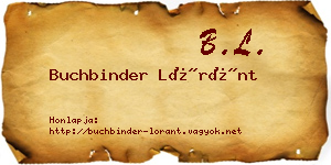 Buchbinder Lóránt névjegykártya